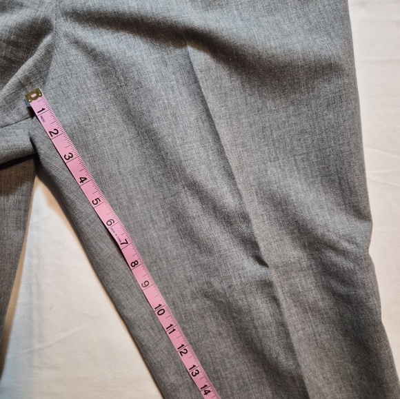 Talbots Petites Grey 100% Wool Straight Leg Trousers - Size 16P - Picture 6 of 10
